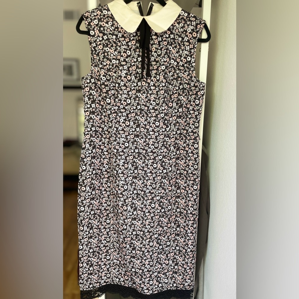 Peter Pan collar adorable floral bodycon dress